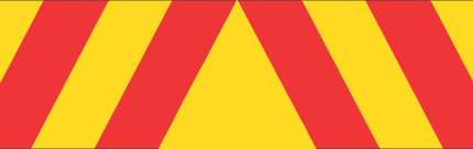 [tav003] truck chevron yellow red (reflective) (1200x200mm, vinyl sticker)