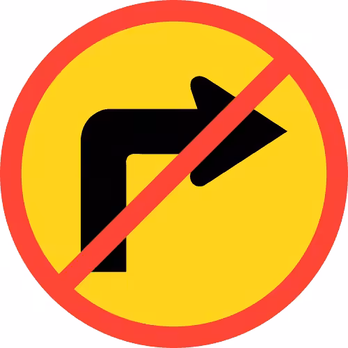 TR210 Circle 600mm No Rigth Turn Ahead