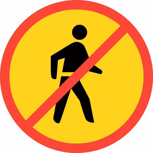 TR218 Circle 600mm No Pedestrians